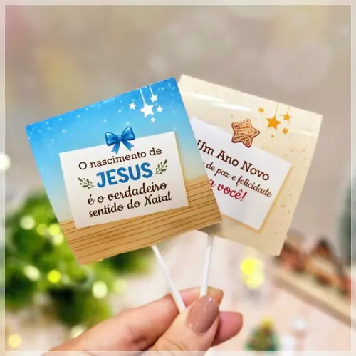 Pirulito com Capinha Personalizada Natal