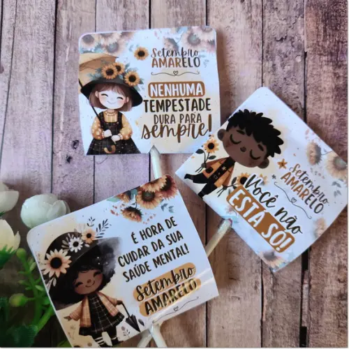 Pirulito com Capinha Personalizada Setembro Amarelo
