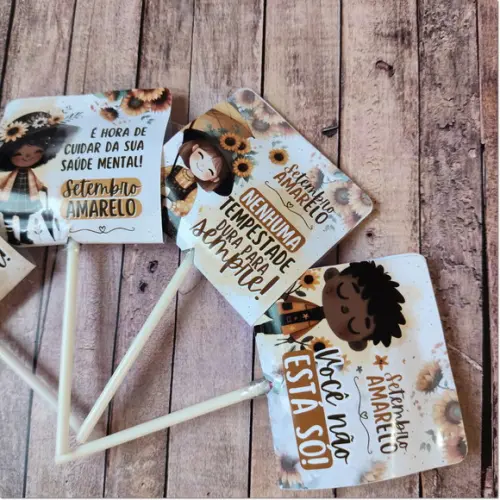 Pirulito com Capinha Personalizada Setembro Amarelo
