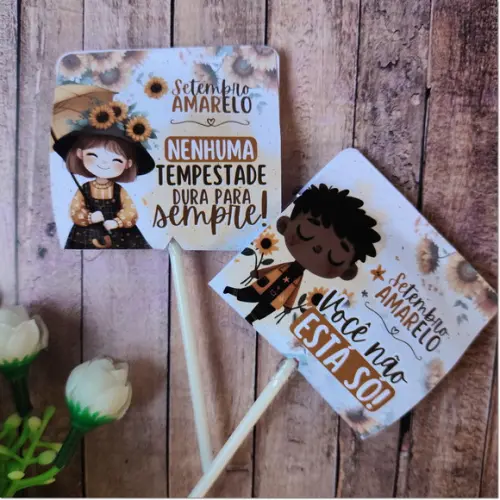 Pirulito com Capinha Personalizada Setembro Amarelo