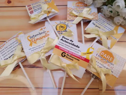 Pirulito com Capinha Personalizada Setembro Amarelo