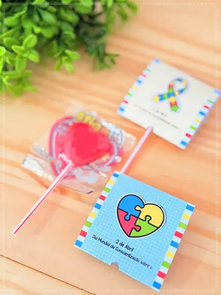 Pirulito Personalizado Brinde Conscientização do Autismo