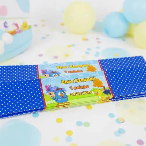 Rótulo Garrafinha de Refrigerante ou Água Galinha Pintadinha