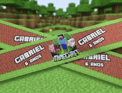 Rótulo Garrafinha de Refrigerante ou Água Minecraft