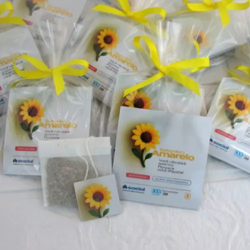 Sachê de Chá Personalizado Brinde Setembro Amarelo