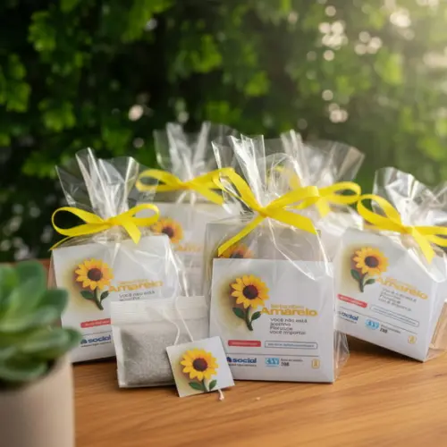 Sachê de Chá Personalizado Brinde Setembro Amarelo