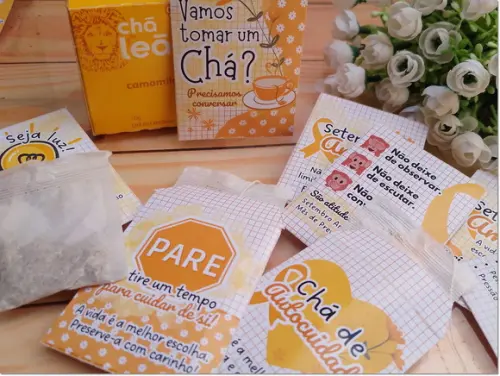 Sachê de Chá Personalizado Brinde Setembro Amarelo