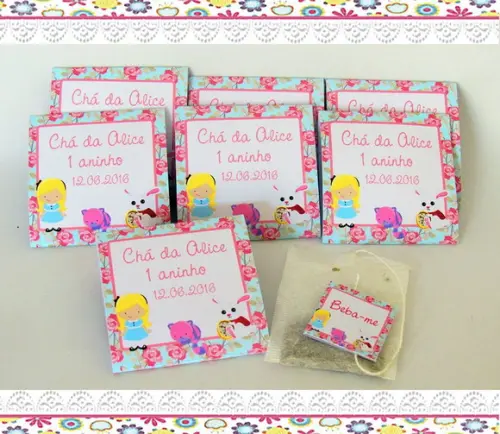 Sachê de Chá Personalizado Chá de Bebê Alice