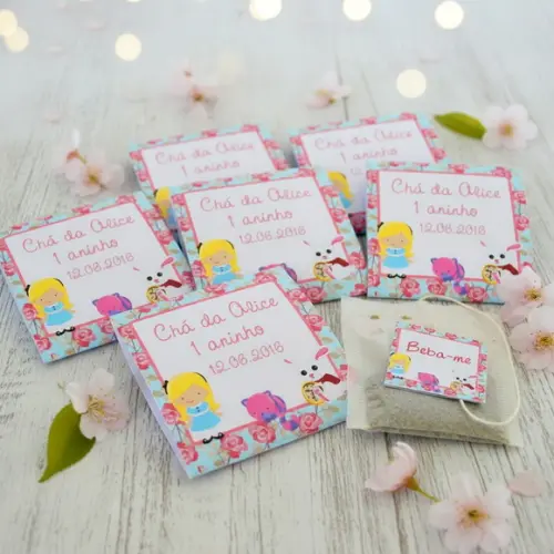 Sachê de Chá Personalizado Chá de Bebê Alice