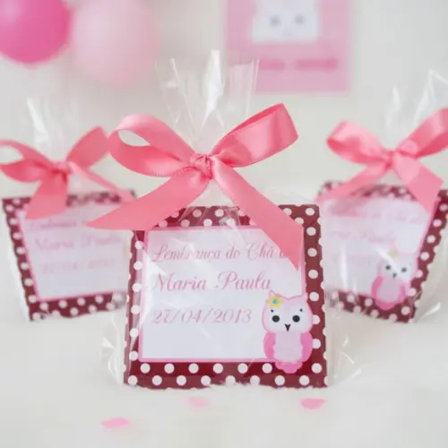 Sachê de Chá Personalizado Chá de Bebê Corujinha