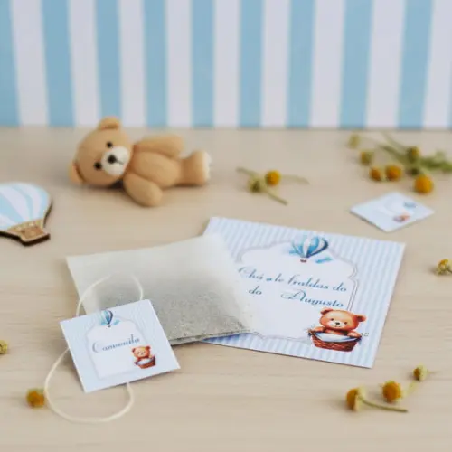 Sachê de Chá Personalizado Chá de Bebê Ursinho