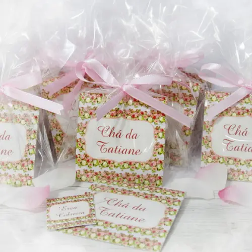 Sachê de Chá Personalizado Chá de Cozinha Floral
