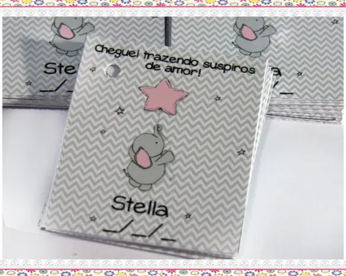 Tag para Lembrancinha Chá de Bebê Elefantinha