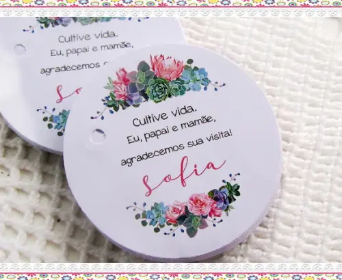 Tag para Lembrancinha Floral