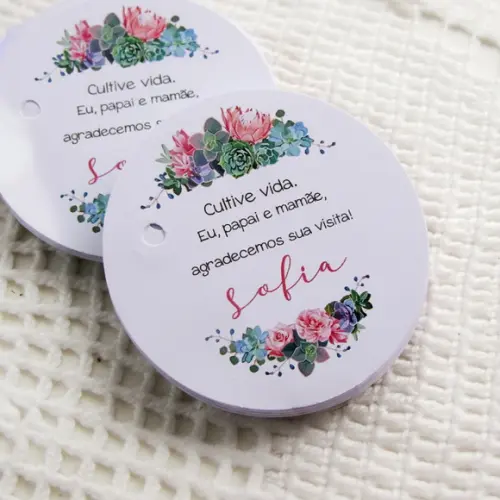 Tag para Lembrancinha Floral