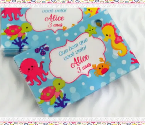 Tag Personalizada Fundo do Mar