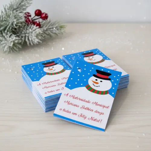 Tag Personalizada para Lembrancinha Boneco de Neve