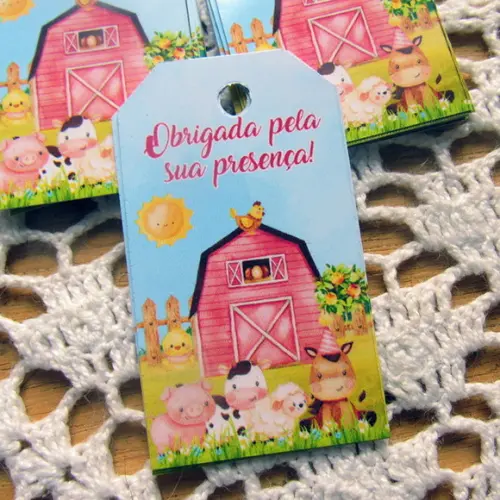 Tag Personalizada para Lembrancinha Fazendinha Menina