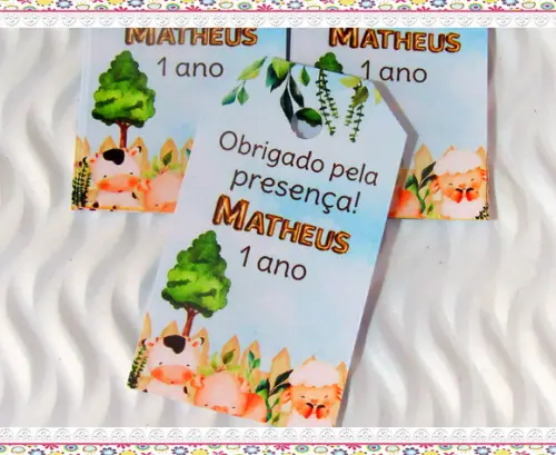 Tag Personalizada para Lembrancinha Fazendinha