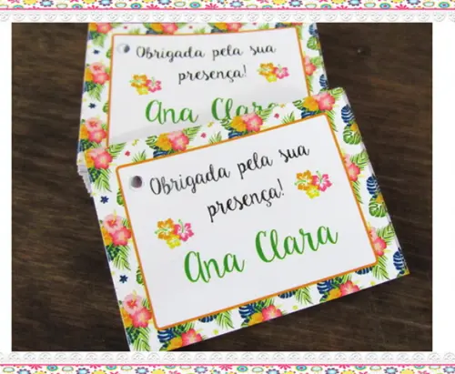 Tag Personalizada para Lembrancinha Hawaii