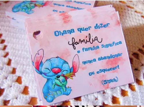 Tags Personalizadas Stitch Rosa