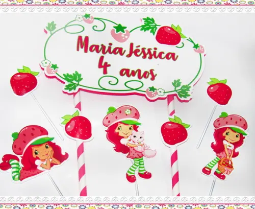 Topo de Bolo Personalizado Moranguinho