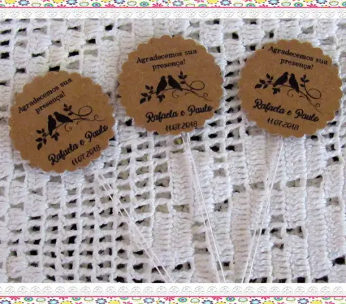 Topper para Docinho Casamento Kraft