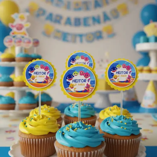 Topper para Docinhos Baby Shark