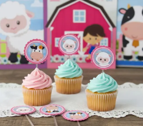 Topper para Docinhos Fazendinha Menina