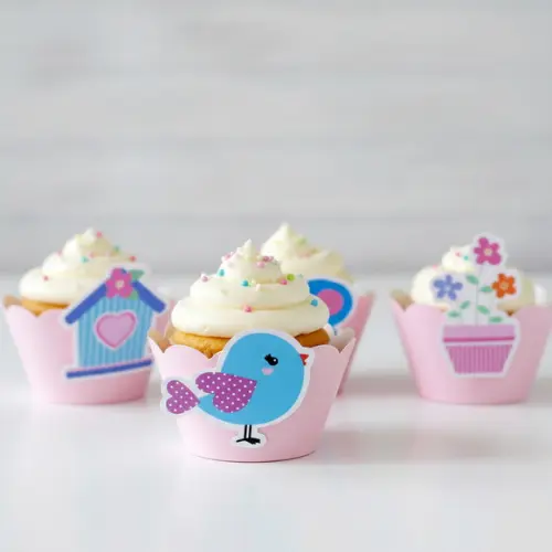 Wrappers Personalizados para Cupcake: Jardim Encantado