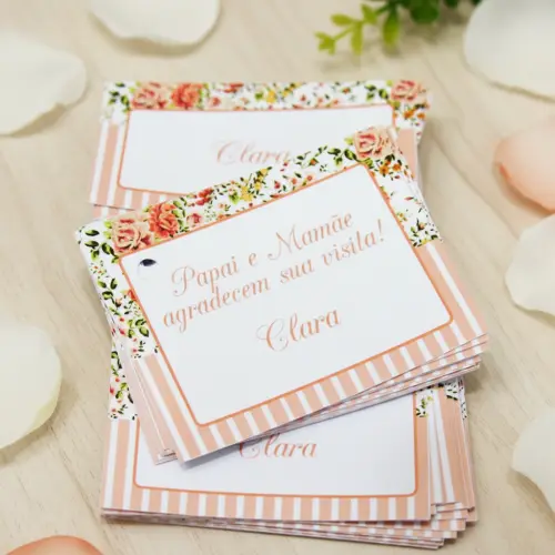 Tag para Lembrancinha Floral Rose