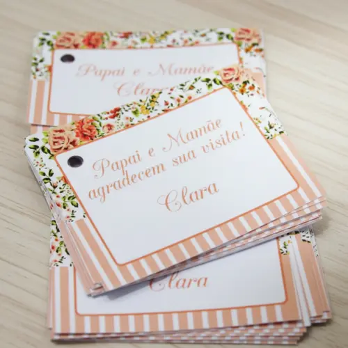 Tag para Lembrancinha Floral Rose