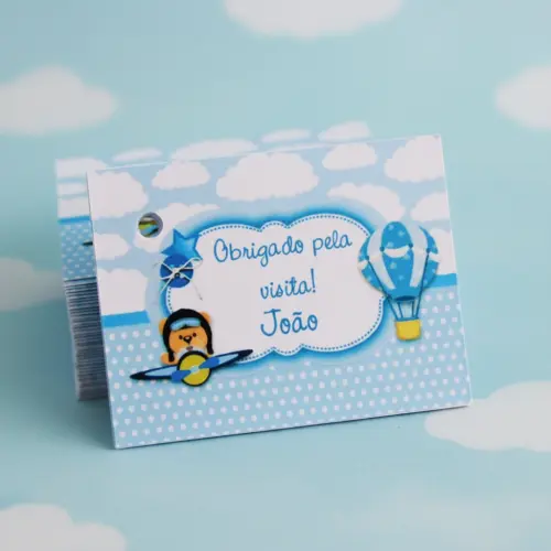 Tag Personalizada para Lembrancinha Ursinho Aviador