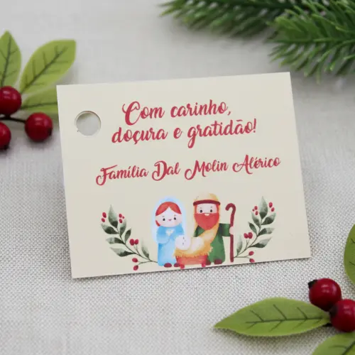 Tag para Lembrancinha Natal - Sagrada Família