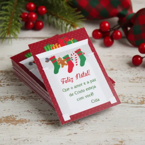 Tag Personalizada Natal Meias Lareira