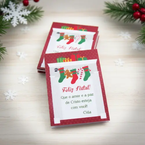 Tag Personalizada Natal Meias Lareira