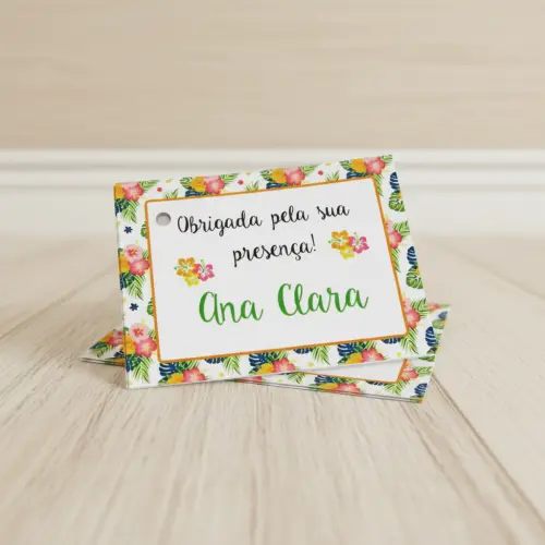 Tag Personalizada para Lembrancinha Hawaii