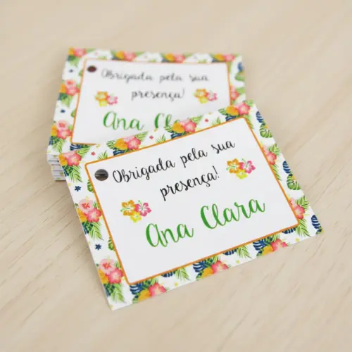 Tag Personalizada para Lembrancinha Hawaii