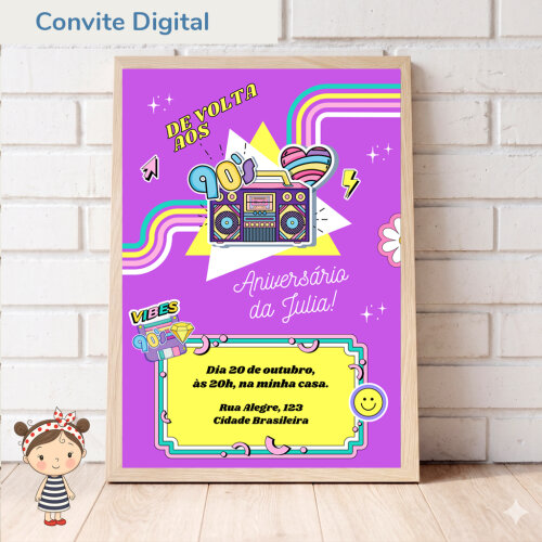 Convite Digital Anos 90