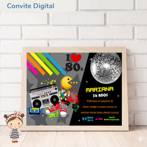 Convite Digital Anos 80