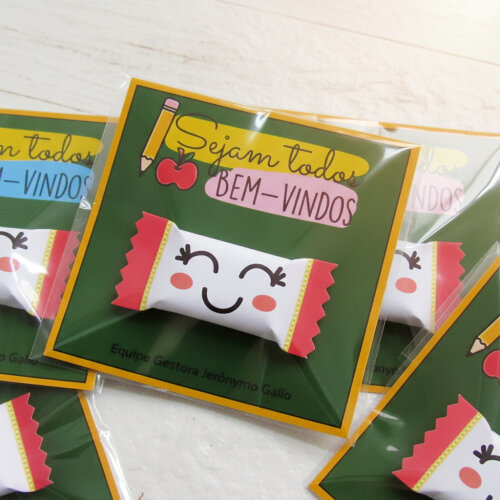 Card com Balinha Personalizada Volta às Aulas