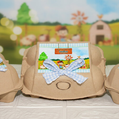 Caixinha de Ovos Personalizada Fazendinha Baby