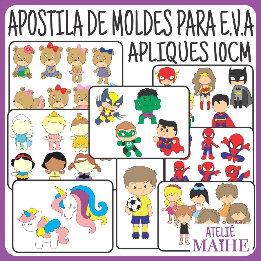 APLIQUES 10CM - Apostila de Moldes EVA