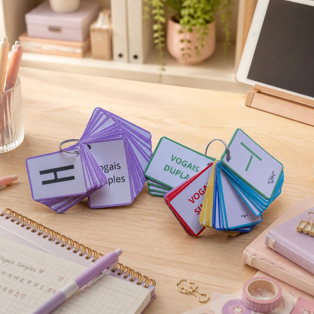 Flashcard Alfabeto Coreano Hangul - Arquivo para Impressão