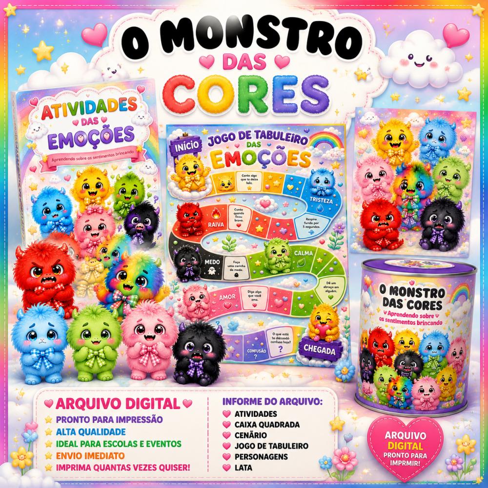 MONSTROS DAS CORES - RECURSO PEDAGÓGICO (ARQUIVO DIGITAL)