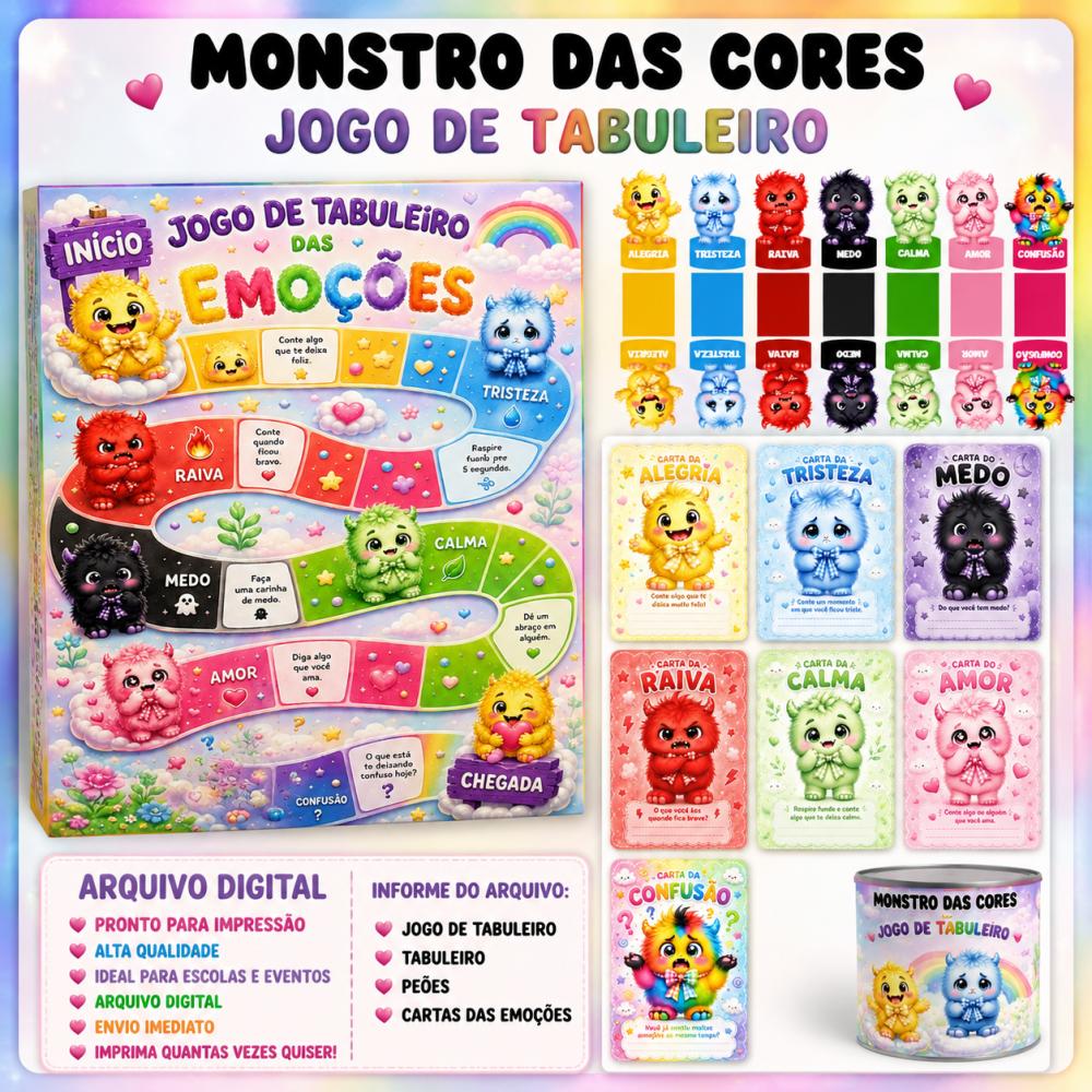 MONSTROS DAS CORES - RECURSO PEDAGÓGICO (ARQUIVO DIGITAL)