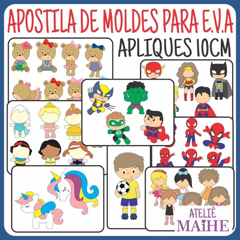 APLIQUES 10CM - Apostila de Moldes EVA
