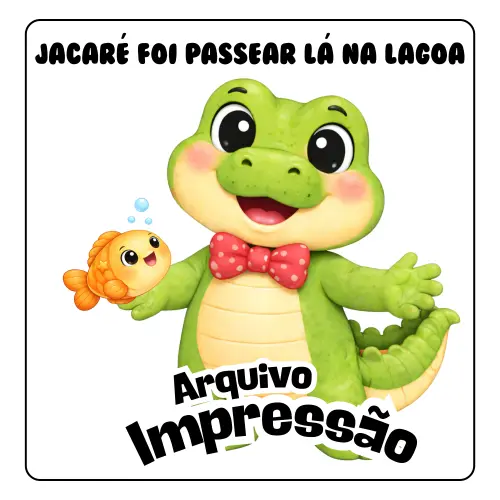 JACARÉ FOI LÁ NA LAGOA - Arquivo para Impressão
