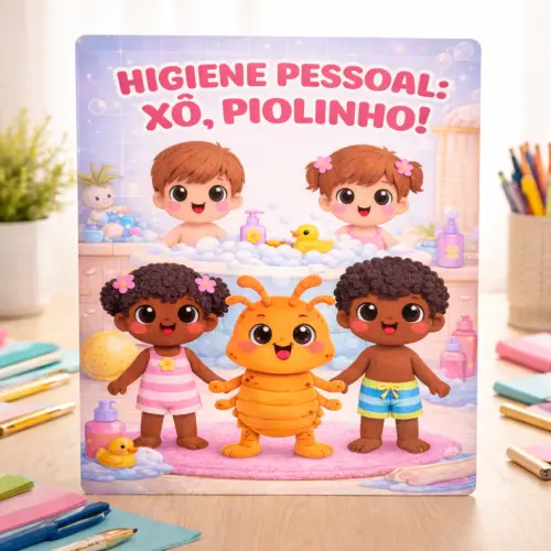 Higiene Pessoal: Xô, Piolhinho! - Arquivo para Impressão