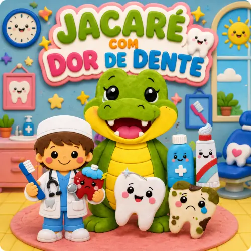 JACARÉ COM DOR DE DENTE - Arquivo para Impressão